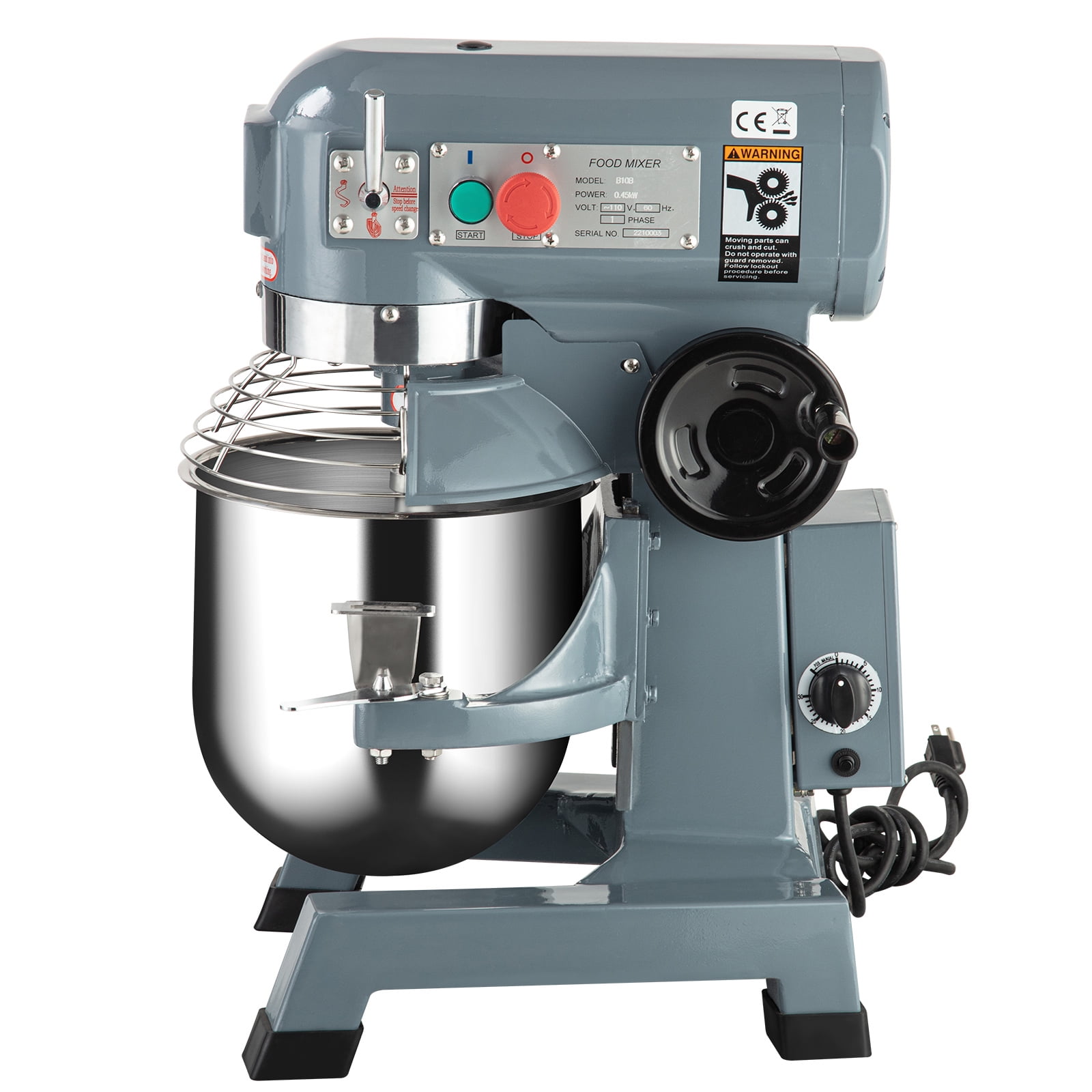 Zstar 8QT Commercial Dough Mixer, Safety Shield, 450W