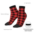 thumbnail image 6 of Rocae Buffalo Plaid Red Black for Premium Adult Socks,Comfortable, Breathable, and Durable Socks, Perfect for Everyday Wear, 6 of 7