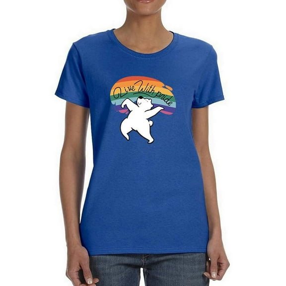 Live With Pride Polar Bear T-Shirt Women -Smartprints Designs, Female 4X-Large