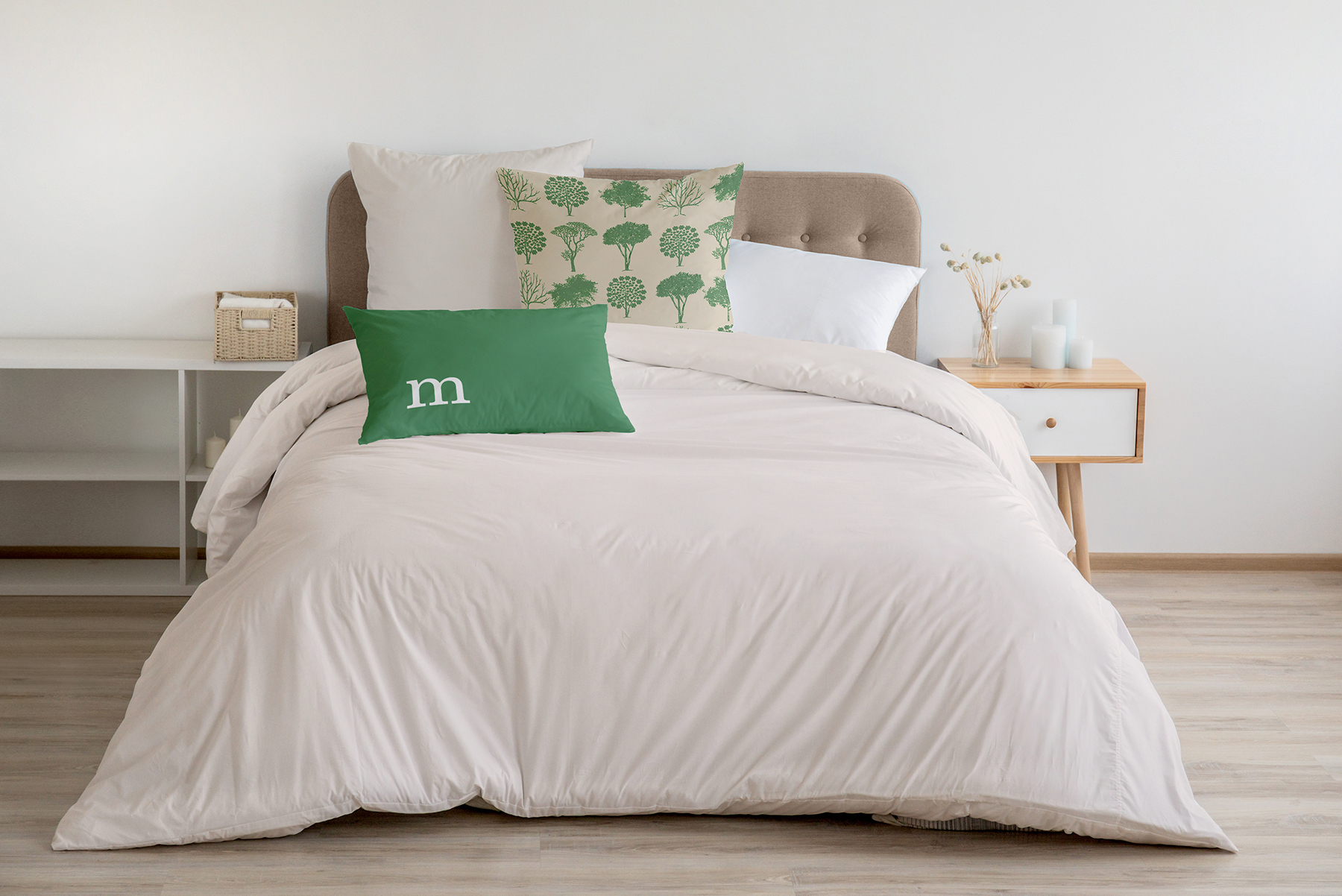 Simply Daisy 14" x 20" Modern Monogram Decorative Throw Pillow, Sage