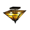 thumbnail image 4 of Meyda Tiffany 124635 13" Square "T" Mission Flush Mount Ceiling Fixture - Red, 4 of 4