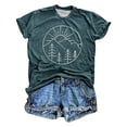 thumbnail image 4 of Hauts de Printemps pour Femmes Imprimé Confortable et à la Mode Haut Coloré Manches Courtes T-Shirts pour Femmes Vert Foncé S, 4 of 4