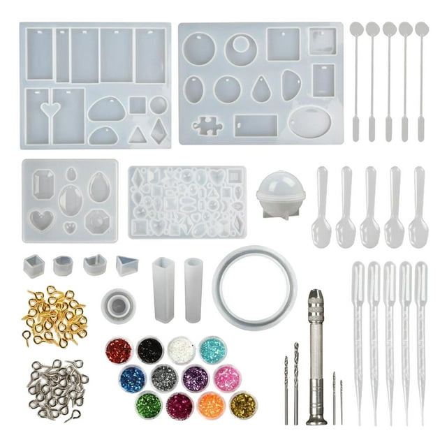 142 PCS de fundición de resina y herramientas conjunto, herramientas sanía de joyería, colr brazalete colgante tesanales con BLESIY Molde de resina de silicona