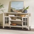 thumbnail image 3 of DeeHome Transitional 58" 2-Door Sideboard with Windowpane Design, Ivory Oak, 3 of 6