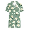thumbnail image 5 of Mqqzkk Women's Pajamas Sets Short Sleeve Flower Printed Loungewear Sets Short Sleepwear Casual Two Piece Pjs With Chest Pockets 2X-L, 5 of 6