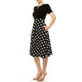 thumbnail image 3 of Moa Collection Women's A-Line Dress Puff Sleeves and Keyhole Front Casual Chic with Side Pock, 3 of 6