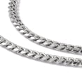 thumbnail image 2 of 201 Stainless Steel Cuban Link Chain Necklace with 304 Stainless Steel Clasps for Men Women Stainless Steel color 23.54 inch(59.8cm) Link: 8x6x2mm, 2 of 3