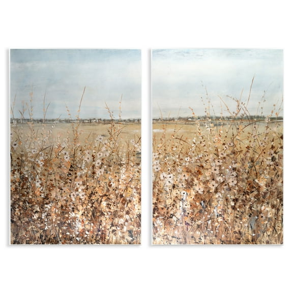 Stupell Industries Rustic Country Prairie Landscape & Nature Painting Unframed Art Print Wall Art, 10 x 15, Set of 2