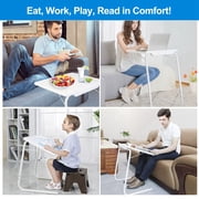 iMounTEK Foldable Tray Table Portable Sofa TV Tray - 6 Heights & 3 Angles Laptop Desk Adjustable