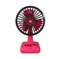 thumbnail image 2 of Ventilador de escritorio pequeño, refrigeración por aire, diseño, ventilador personal portátil de 3 velocidades para rojo, 2 of 9