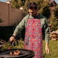 thumbnail image 4 of Red Skull Flower Cross Pattern Apron-Garden Aprons for Women with Pockets-Cotton Linen Waterproof Kitchen Cooking Gardening Aprons Adjustable for Kitchen,Cooking,BBQ and Salon 33x27 Inch, 4 of 7