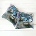thumbnail image 6 of Ambesonne Animal Throw Pillow Cover 2 Pack, Blue Art Savannah Tigers, 24", White Black Blue, 6 of 7