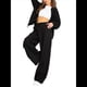thumbnail image 3 of Conjunto de 2 Piezas para Mujer: Sudadera Informal de Larga con Cremallera y Pantalones Deportivos de Pierna Negro L, 3 of 10
