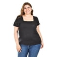 thumbnail image 1 of Blusa de lino con moño en espalda Roman Fashion /Tallas Extras, 5109 (Negro) negro 42, 1 of 6