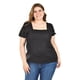thumbnail image 1 of Blusa de lino con moño en espalda Roman Fashion /Tallas Extras, 5109 (Negro) negro 38, 1 of 6