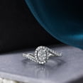 thumbnail image 2 of Brig Jewel 1.4 Ct Oval Cut Moissanite Engagement Ring - 14K White Gold Plated Bypass Bridal Ring - Elegant Prong Setting - Proposal, Wedding, and Anniversary Gift for Her - Fine Jewelry, 2 of 5