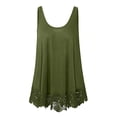 thumbnail image 6 of under $5 JINMGG Tank Tops for Women under $5,Women's Solid Color Hem Lace Casual All-Match Plus Size Vest T-Shirt Green XL, 6 of 7