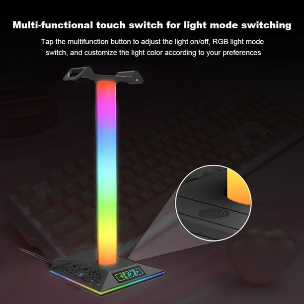 Soporte Para Auriculares Soporte de auriculares RGB Soporte de auriculares de transmisión de datos para auriculares universales