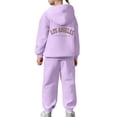 thumbnail image 6 of NIEWTR 6-7 Years Toddler Baby Kids Girls Clothes 2-Piece Outfit Set Fall Winter Round Neck Long Sleeve Casual Top and Joggers Pants Unisex Loungewear Set A136-Purple, 6 of 7