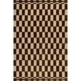 thumbnail image 4 of Rugs USA Kia Checkerboard Wool Area Rug, 9' 6" x 13' 6", Kia Dark Brown, 4 of 8