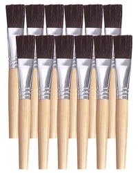 School Smart 1570355 Black Bristle 0.75 in. Short Paint Brush - Pack of 12
