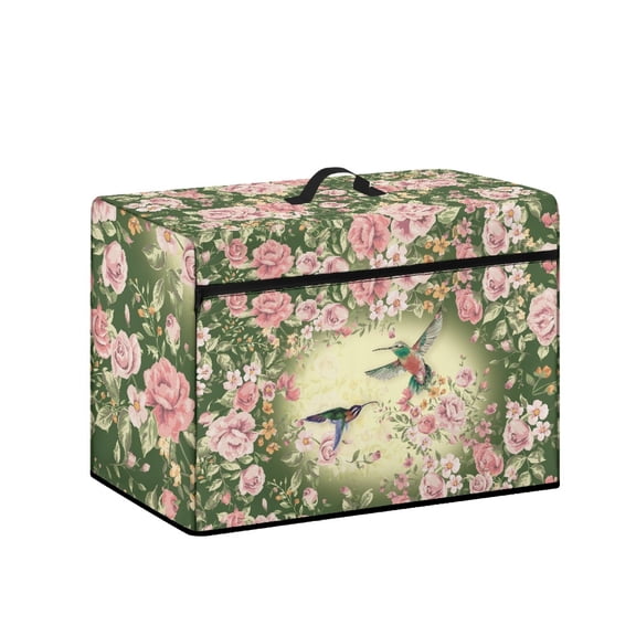 HELLHERO Sewing Machine Protector with Carry Handle Stylish Easy to Replacement, Hummingbird Rose