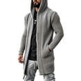 thumbnail image 5 of LEKWK Mens Cardigan Sweater Big and Tall Open Front Hooded Long Sleeve Sweater Knit Slouchy Lightweight Soft Fall Winter Casual Lounge Outerwear, 5 of 6