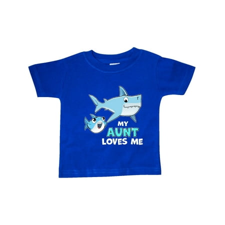 

Inktastic My Aunt Loves Me with Cute Sharks Gift Baby Boy or Baby Girl T-Shirt