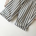 thumbnail image 5 of Baby Girls Wide Leg Linen Striped Pants Kids Casual Summer Palazzo Pants Flowy B𝐨ho High Waisted Beach Trousers with Pockets, 5 of 5
