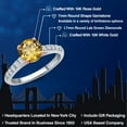 thumbnail image 2 of Gem Stone King 10K White and Rose Gold Champagne Quartz and Lab Grown Diamond Engagement Ring for Women | 1.45 Cttw | Round 7MM | Gemstone Birthstone | Size 8, 2 of 6