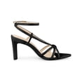 thumbnail image 3 of BLISSFUL STEP Pointed Toe Slingback Chunky Heels Sandals for Women Black (Size 10), 3 of 6