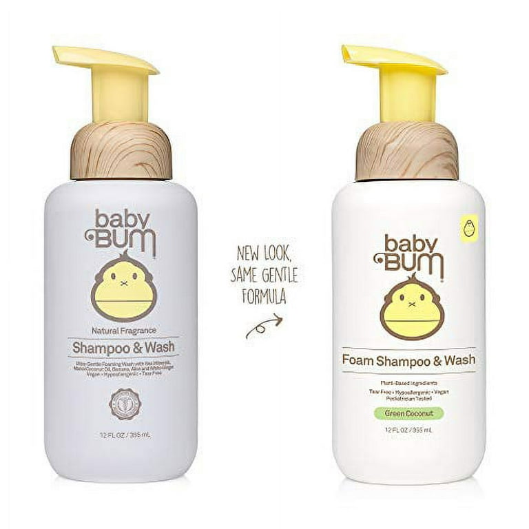 Baby Bum Shampoo & Wash, Tear Free Foaming Soap for Sensitive Skin with  Nourishing Coconut Oil, Natural Fragrance, Gluten Free and Vegan