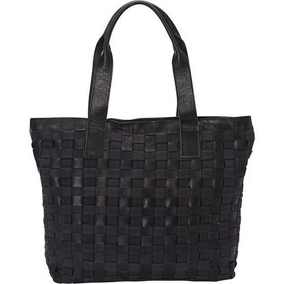 Sharo CL-100 Leather Weave Tote with Black Canvas Tote