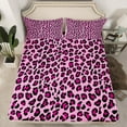 thumbnail image 2 of Homewish Cheetah Print 4 Pieces Queen Sheet Sets for Female Men Adults,Animal Leopard Print Ultra Soft Flat Sheet,Black Pink Queen Fitted Sheet,Lightweight Room Decor, 2 of 7