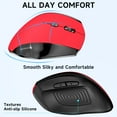 thumbnail image 6 of Ergonomic Vertical Mouse, 2.4 GHz Wireless Mouse with Nano Receiver and Auto-Sleep Mode, 800/1200/1600 DPI Optical Tracking, MEMZUOIX Wireless Gaming Mouse for PC Laptop Macbook, Red, 6 of 9