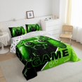 thumbnail image 4 of Feelyou 3D Green Gamepad Bedding Comforter Set for Kids, Neon Glowing Honeycomb Twin Comforter Sets, Video Gaming Controller Reversible Bedding Set, Breathable Home Decor, 2pcs, 4 of 9
