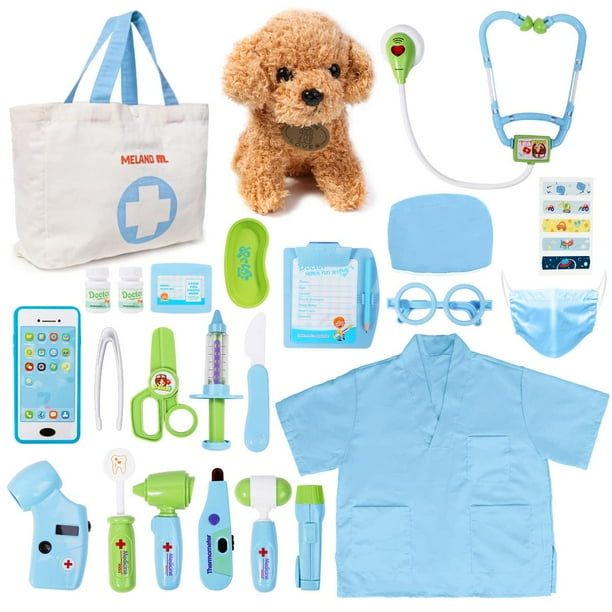 Juguete Doctor Kit Meland para niños con juguete para perros y bolsa de transporte