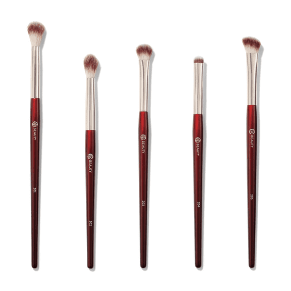 For BK Beauty Brush Set - Essentials Brush Set (5PC) - Pozyie Professional Makeup Brushes for Blending, Smudging, & Defining Premium Eyeshadow Set for Flawless Eye Looks