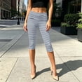 thumbnail image 3 of StSilkitty Capri Leggings for Women Striped High Waisted Stretch Cropped Yoga Pants Lightweight Breathable Casual Capris, 3 of 7