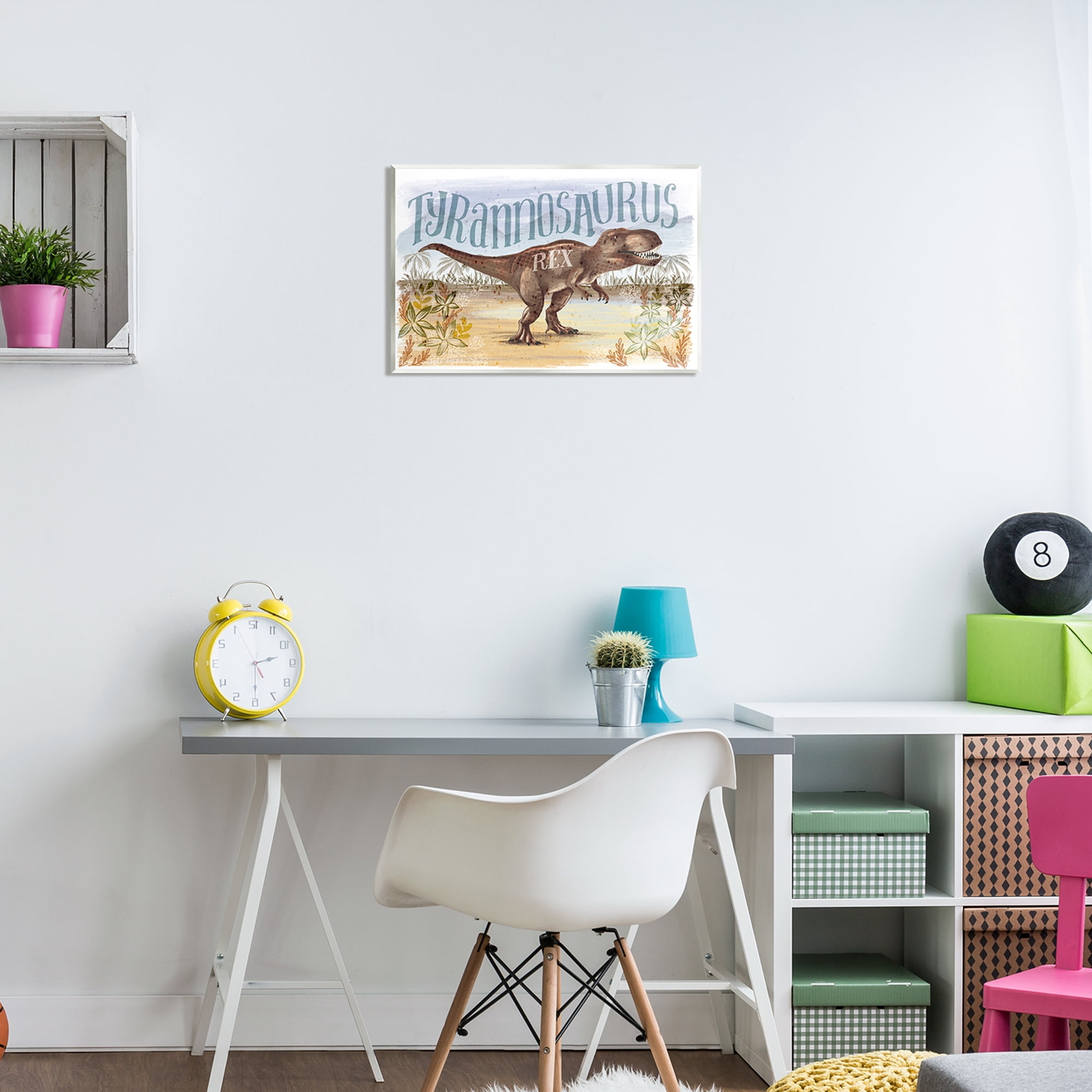 Stupell Industries T-Rex in Nature Animals & Insects Painting Unframed Art Print Wall Art, 19 x 13