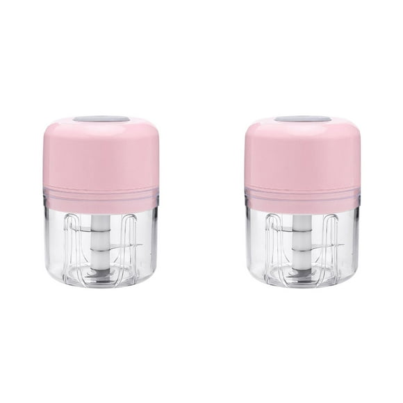 2X Mini Picadora de Alimentos Eléctrica, Agitador Pequeño Procesador de Alimentos Recargable C