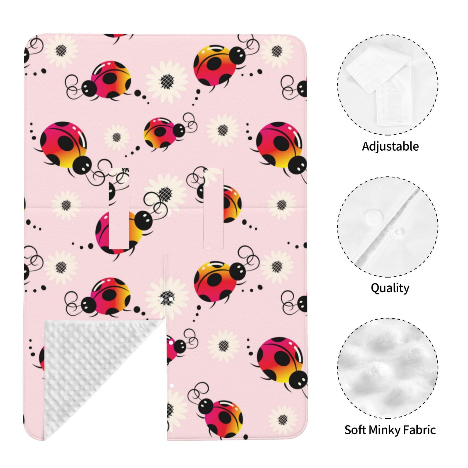 Car Seat Cover Baby - Ladybugs And Flower Breathable Infant Car Seat Cover for Baby Carseat, Lightweight Comfort Baby Essentials Must Haves Newborn Stuff for Girl Boy