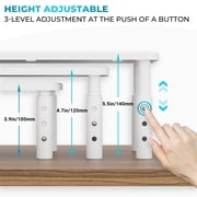 BONTEC 2PCS Monitor Stand Riser with 3 Height Adjustable with Pen Holder, Cable Management and Mesh Platform for Laptop, Computer, Printer (White, 2 Pack )