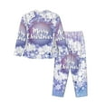 thumbnail image 2 of Bingfone Womens Pajama Sets Round Snow Merry Christmas Print,Long Sleeve Loungewear Pajamas Set-Medium, 2 of 9