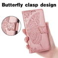 thumbnail image 5 of Allytech Galaxy S22 Ultra 5G Case, Pretty Big Butterfly Embosseed Flip Stand Magnetic Clasp Shockproof Drop Protection Cards Holder Hand Wrist Wallet Case for Samsung Galaxy S22 Ultra 5G - Rosegold, 5 of 8