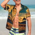 thumbnail image 3 of Haiem Sunset Desert Journey Printed Hawaiian Shirt for Men - Men’s Casual Beach Summer Shirts - Stretch Fabric with Modern Fit-3X-Large, 3 of 7