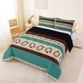 thumbnail image 3 of jejeloiu Rustic Western Horseshoe Full Size Comforter Sets Kids,Vintage Cowboy Print Bedding Sets,Reversible,3-Piece, 3 of 8