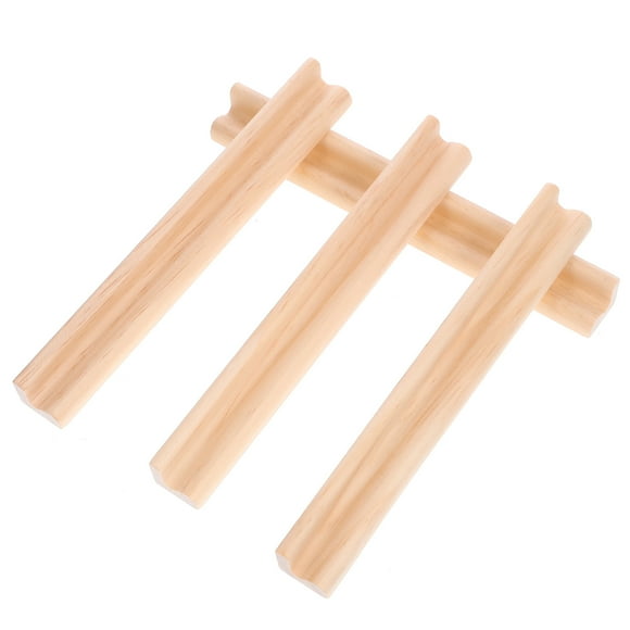 WORGEOUS 4 piezas bandejas de dominó de madera Bandejas de dominó Bases de alfabeto de madera Adornos de madera de bricolaje