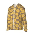 thumbnail image 2 of KLL Sunflower Print Men's Women’s UPF 50+ Sun Protection Outdoor Hoodie Jacket Long Sleeve Fishing Hiking Performance Shirt-XX-Large, 2 of 6