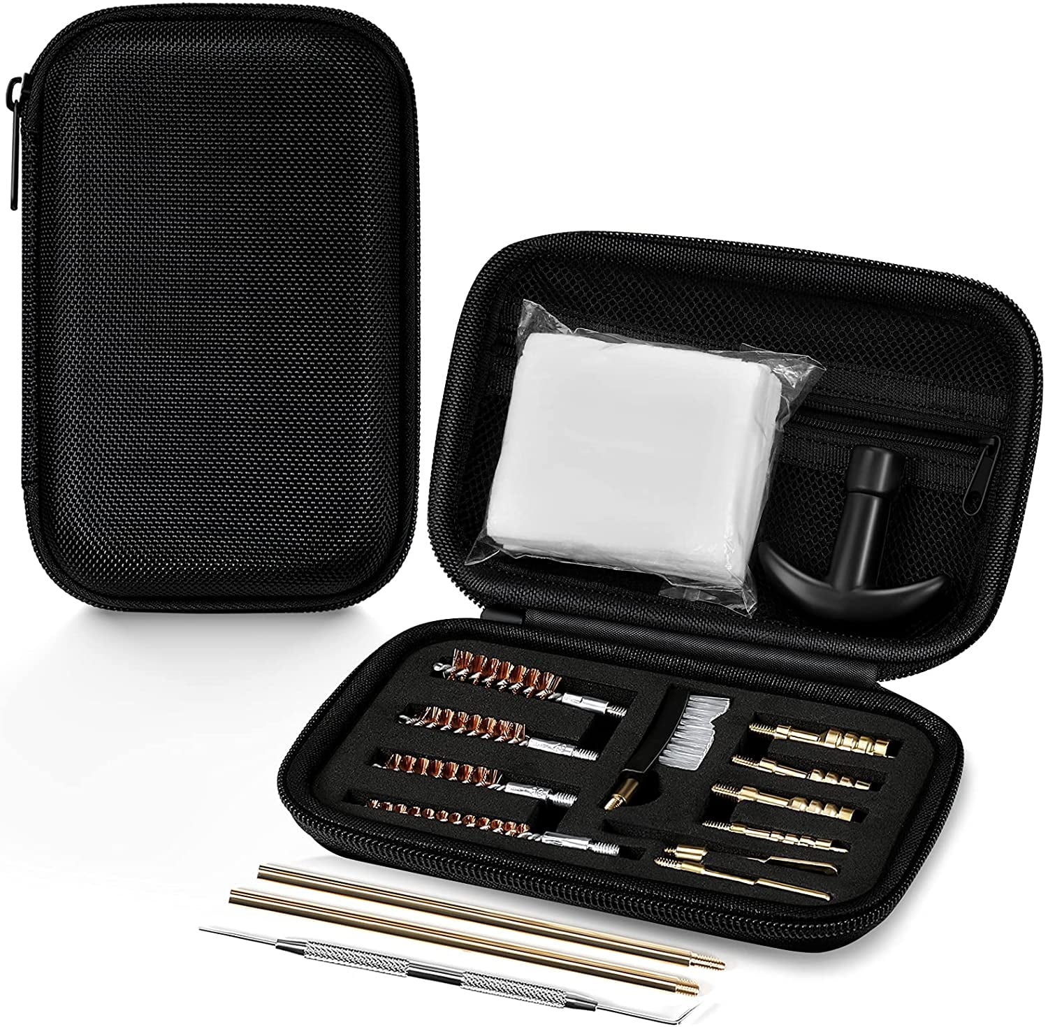 Tool Cleaning Kit Brushes Hand Brass Rods Cleaner Set For Cal.357/38/9mm 